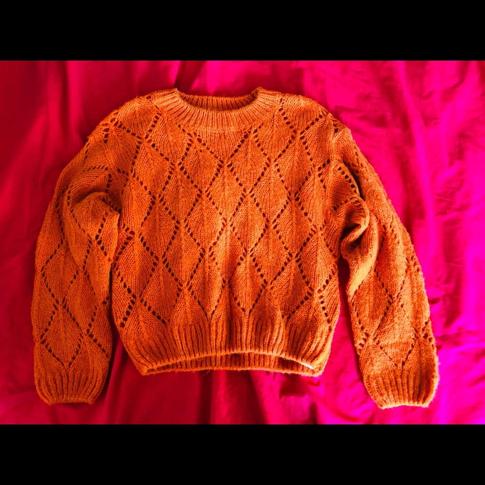 NWOT Moon River Orange Knit Sweater